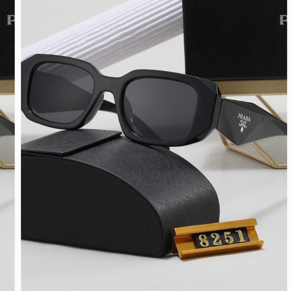 Prada Black Oversized Rectangular Sunglasses - image 1